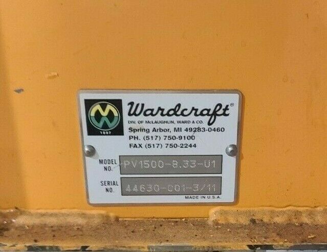 WARDCRAFT PV1500-8.33-U1 Material Handling | ESS INDUSTRIAL