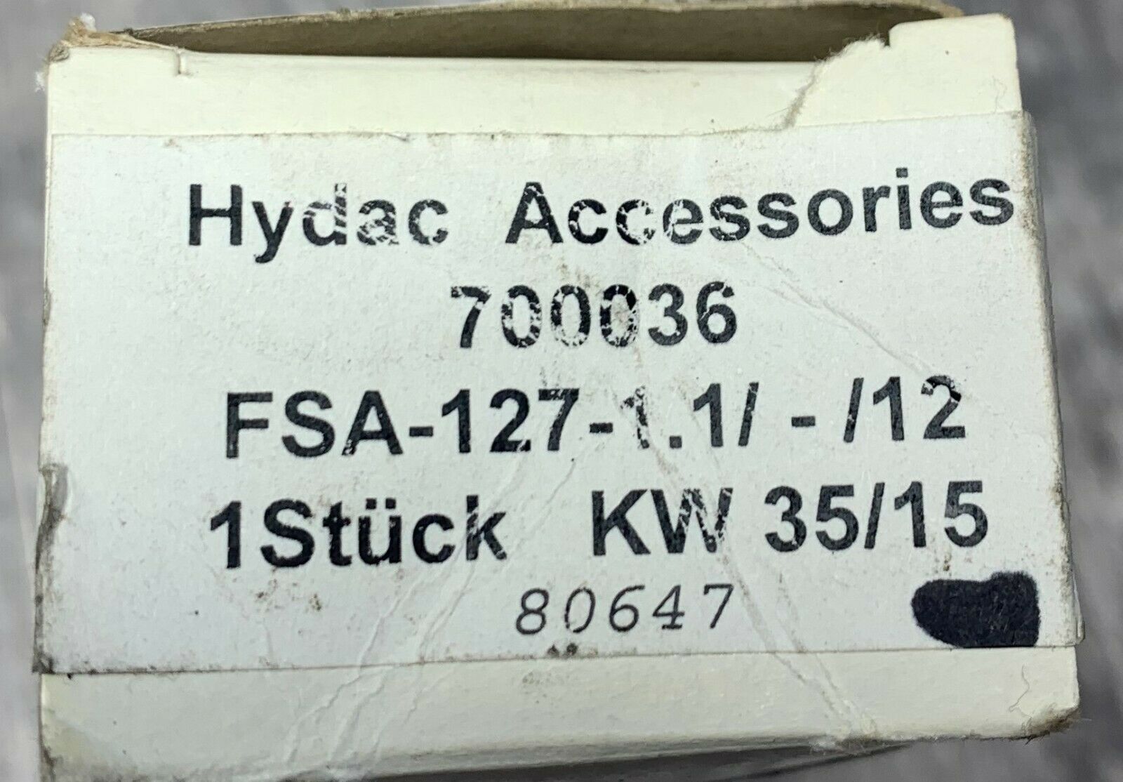 HYDAC 700036 FSA-127-1.1/-/12 Test & Measurement Equipment | ESS INDUSTRIAL
